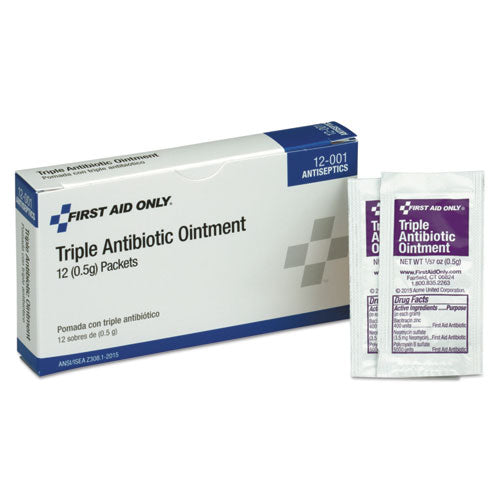 First Aid Kit Refill Triple Antibiotic Ointment, Packet, 12/box