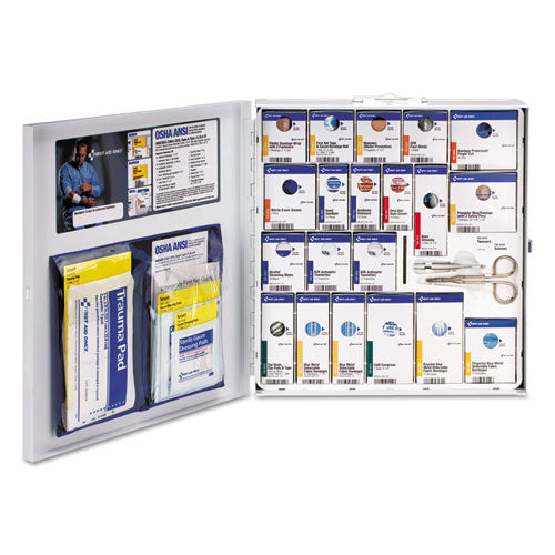 Ansi 2015 Smartcompliance Food Service First Aid Kit, W/o Medication, 50 People, 260 Pieces, Metal Case