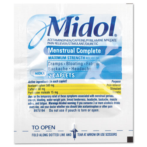 Comprimidos menstruales completos, paquete de dos, 50 paquetes/caja