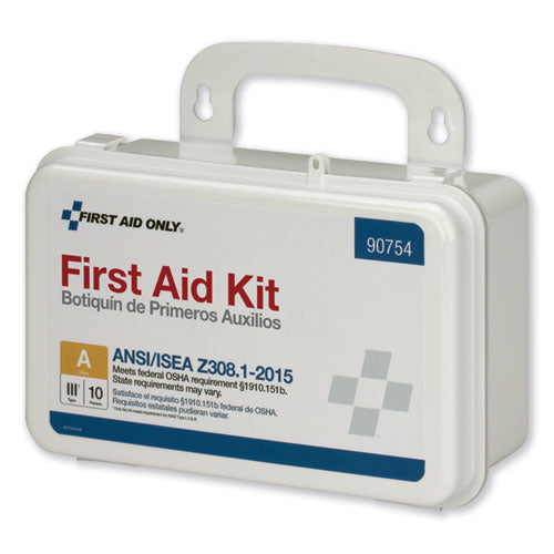 Ansi Class A 10 Person First Aid Kit, 71 Pieces, Plastic Case