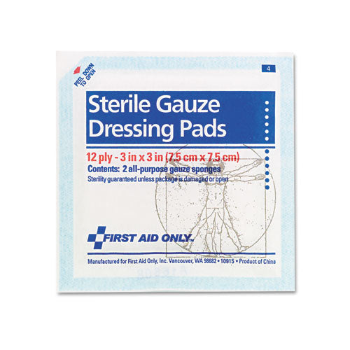 Gauze Pads, Sterile, Assorted, 2 X 2; 3 X 3, 48/box