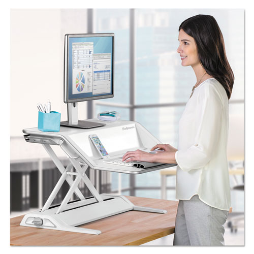 Lotus Sit-stands Workstation, 32.75" X 24.25" X 5.5" To 22.5", Black