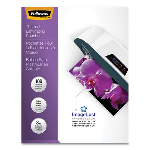 Bolsas para plastificar Imagelast con protección UV, 3 mil, 9" x 11.5", transparentes, 100/paquete
