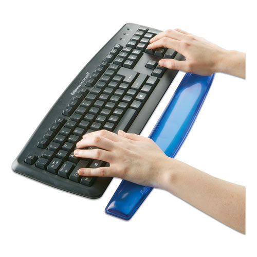 Reposamuñecas para teclado con cristales de gel, 18,5 x 2,25, azul