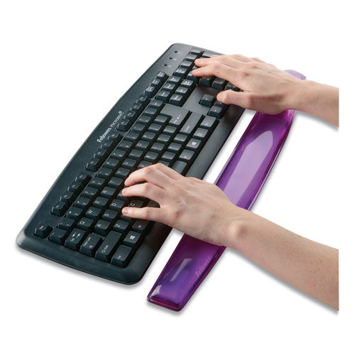 Reposamuñecas para teclado con cristales de gel, 18,5 x 2,25, morado