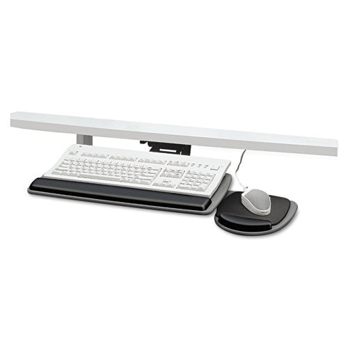 Plataforma de teclado estándar ajustable, 20,25 ancho x 11,13 profundidad, grafito/negro