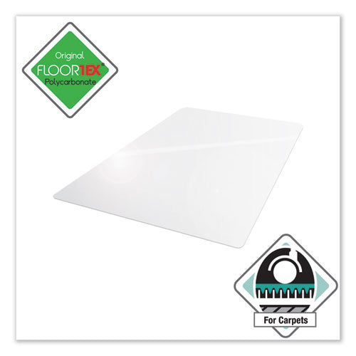 Tapete para silla Cleartex Ultimat de policarbonato para alfombras de pelo medio/bajo, 48 x 53, transparente