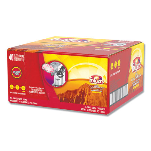 Paquetes de filtros de café, 100% colombiano, paquete de 1.4 oz, 40/cartón