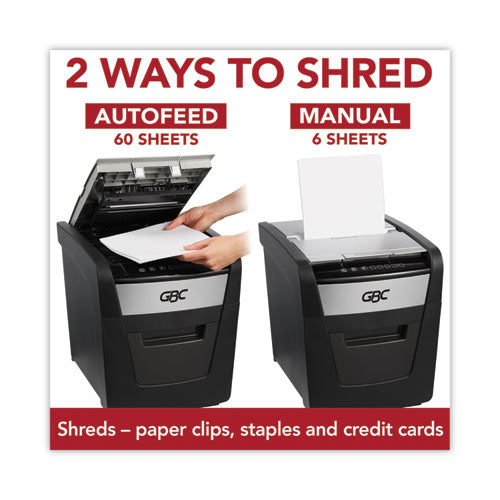 Autofeed+ 60x Super Cross-cut Home Shredder, 60 Auto/6 Manual Capacidad de hojas