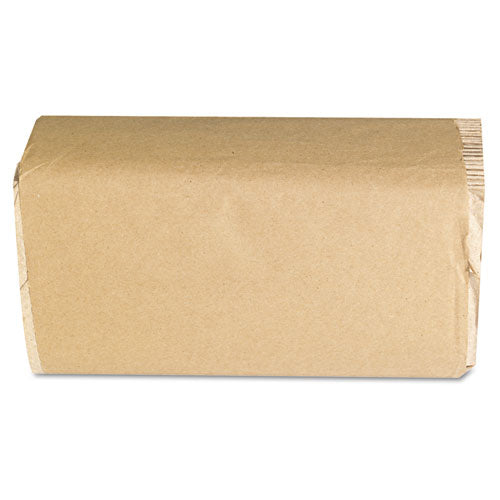 Toallas de papel de un solo plegado, 9 x 9,45, natural, 250/paquete, 16 paquetes/cartón