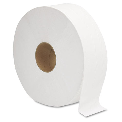 Papel higiénico Jrt Jumbo, seguro séptico, 2 capas, blanco, 3.5" x 1,375 pies, 6 rollos/cartón
