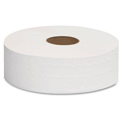 Papel higiénico Jrt Jumbo, seguro séptico, 2 capas, blanco, 3.5" x 1,375 pies, 6 rollos/cartón
