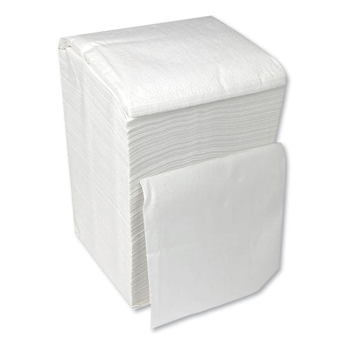 Servilletas de cóctel, 1 capa, 9 ancho x 9 profundidad, blancas, 500/paquete, 8 paquetes/cartón