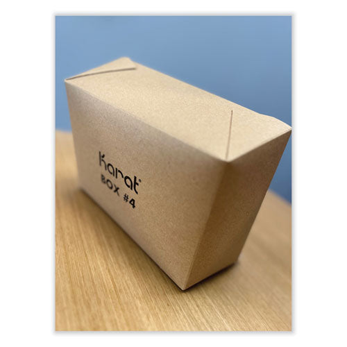 Caja Kraft para llevar que se puede volver a cerrar, 110 oz, papel, 160/cartón