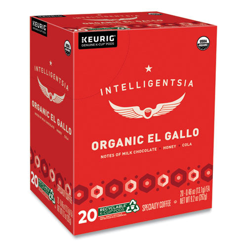 El Gallo Café Orgánico K-cups, Tueste Claro, 20/caja