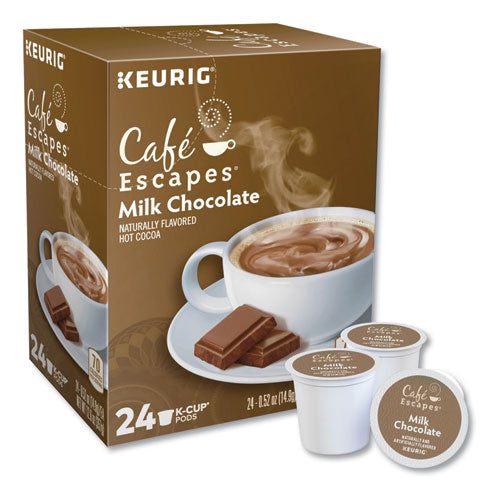 Cafe Escapes Milk Chocolate Hot Cocoa K-cups, 96/carton