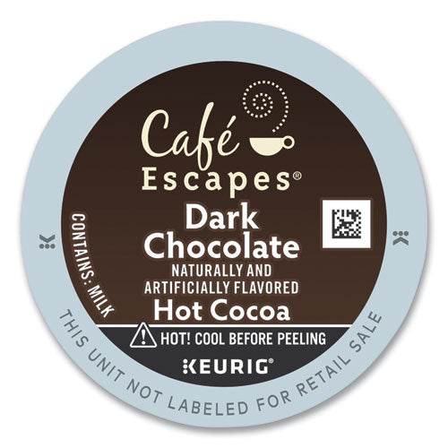 K-cups de chocolate amargo y cacao caliente, 24/caja, 4 cajas/cartón