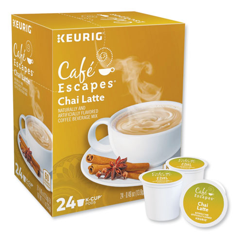 Cafe Escapes Chai Latte K-cups, 96/carton