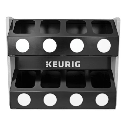 Estante de almacenamiento Premium K-cup Pod de 8 mangas, 16 x 21 x 18, negro