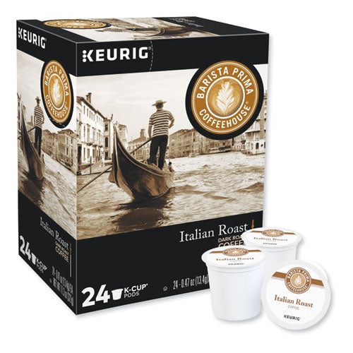 Paquete de café italiano tostado K-cups, 24/caja, 4 cajas/cartón