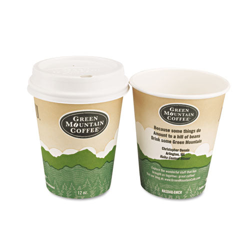 Paper Hot Cups, 12 Oz, Green Mountain Design, Multicolor, 1,000/carton