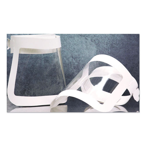 Face Shield, 20.5 To 26.13 X 10.69, One Size Fits All, Clear/white, 225/carton