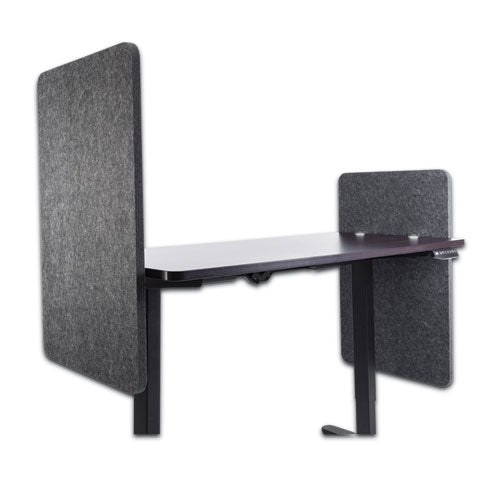 Divisor de cubículo de pantalla de escritorio de altura ajustable modesta y partición de privacidad, 23.5 x 1 x 36, poliéster, ceniza