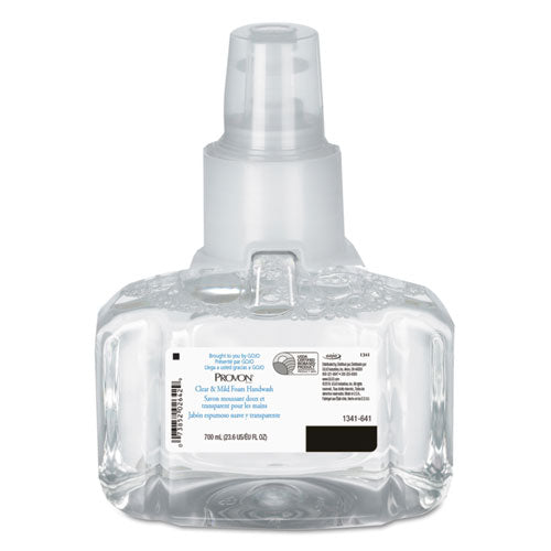 Limpiador de manos en espuma transparente y suave, sin perfume, recambio de 1200 ml, 2 por caja