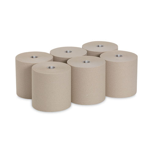 Hardwound Roll Paper Towel, Nonperforated, 1-ply, 7.87" X 1,000 Ft, Brown, 6 Rolls/carton