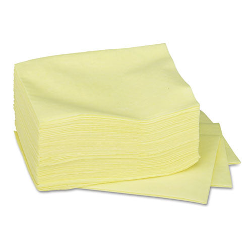Dusting Cloths Quarterfold, 17 X 24, Unscented, Yellow, 50/pack, 4 Packs/carton