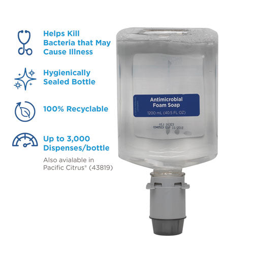 Pacific Blue Ultra Foam Soap Manual Dispenser Refill, Antimicrobial, Unscented, 1,200 Ml, 4/carton