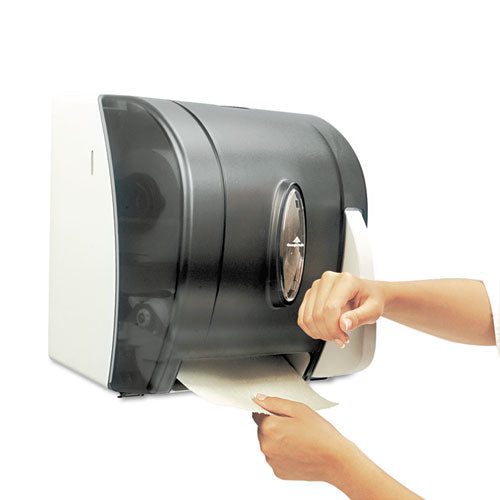 Hygienic Push-paddle Roll Towel Dispenser, 13 X 10 X 14.4, Black