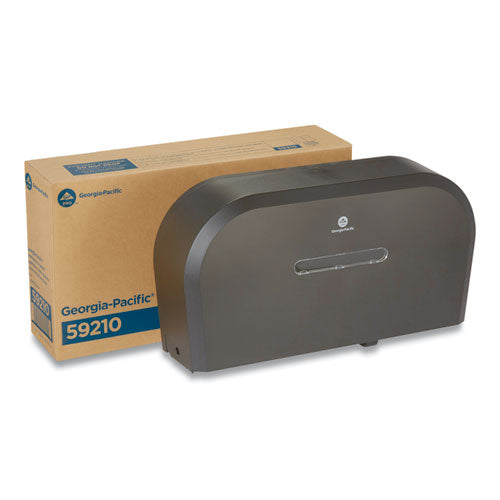 Dispensador de papel higiénico Jumbo Jr., rollo doble, 22,1 x 4,8 x 12,1, negro