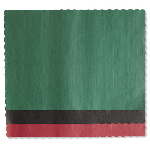 Manteles individuales de color liso con borde festoneado, 9,5 x 13,5, verde cazador, 1000/caja