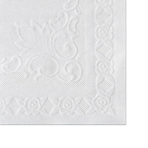 Manteles individuales con borde festoneado grabado en relieve, 9,5 x 13,5, blanco, 1000/caja