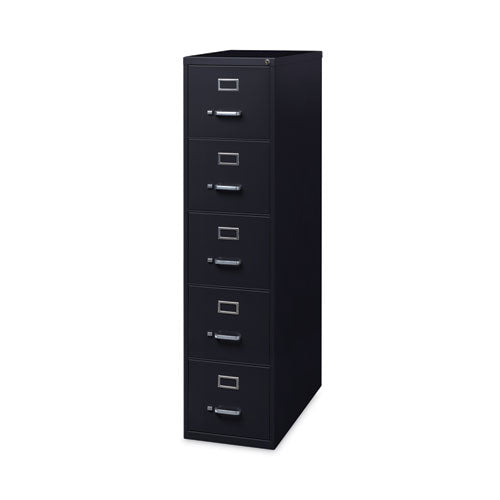 Archivero vertical para cartas, 5 cajones para archivos tamaño carta, negro, 15 x 26,5 x 61,37