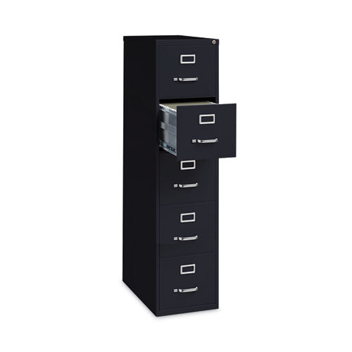 Archivero vertical para cartas, 5 cajones para archivos tamaño carta, negro, 15 x 26,5 x 61,37