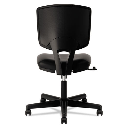 Silla de trabajo de cuero de la serie Volt, soporta hasta 250 lb, altura del asiento de 18" a 22.25", color negro
