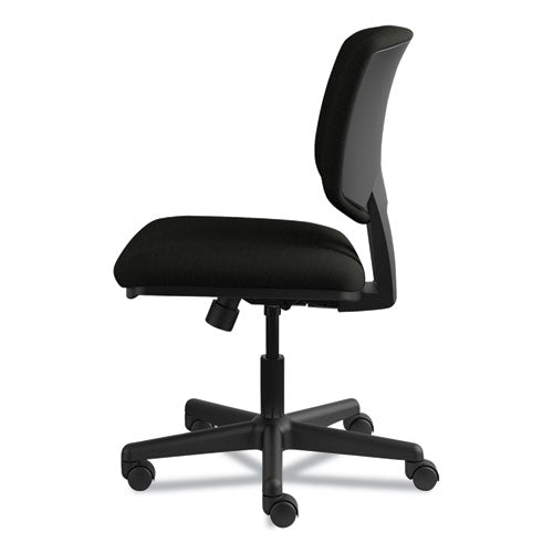 Silla de trabajo de cuero de la serie Volt con inclinación sincronizada, soporta hasta 250 lb, altura del asiento de 18" a 22.25", color negro