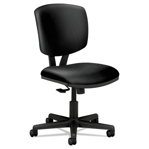Silla de trabajo de cuero de la serie Volt con inclinación sincronizada, soporta hasta 250 lb, altura del asiento de 18" a 22.25", color negro