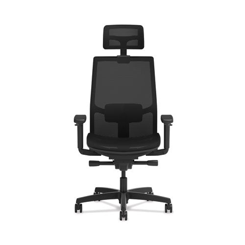 Ignition 2.0 Silla de trabajo con asiento y respaldo de malla elástica en 4 direcciones, soporta hasta 300 lb, asiento de 17" a 21", asiento negro, base negra
