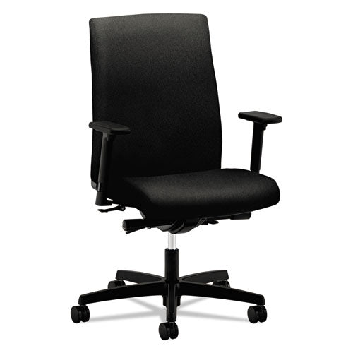 Silla de trabajo con respaldo medio de la serie Ignition, soporta hasta 300 lb, altura del asiento de 17" a 22", color negro