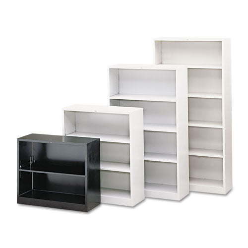 Librería de metal, dos estantes, 34,5 de ancho x 12,63 de profundidad x 29 de alto, gris claro