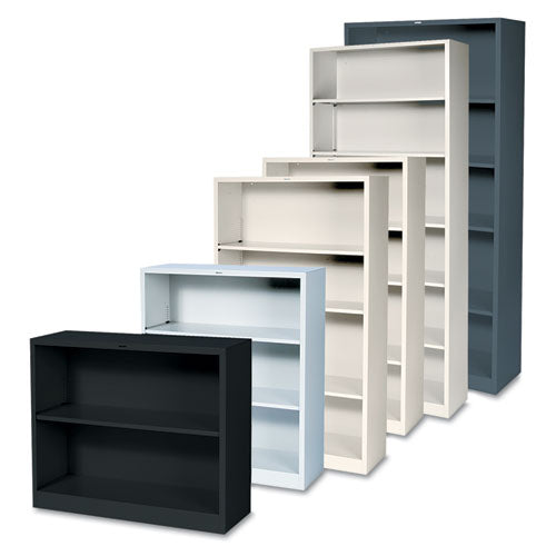 Librería de metal, tres estantes, 34,5 de ancho x 12,63 de profundidad x 41 de alto, gris claro