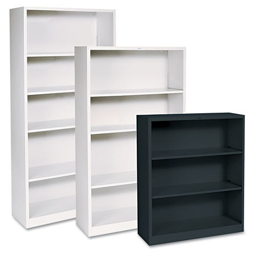 Librería de metal, seis estantes, 34,5 de ancho x 12,63 de profundidad x 81,13 de alto, gris claro