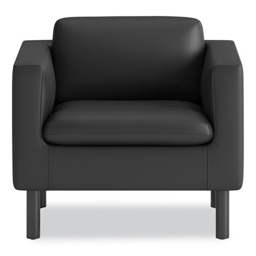 Parkwyn Series Club Chair, 33" X 26.75" X 29", asiento negro, respaldo negro, base negra