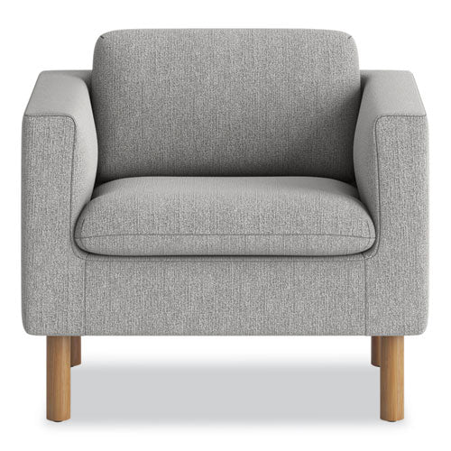 Parkwyn Series Club Chair, 33" X 26.75" X 29", asiento gris, respaldo gris, base de roble