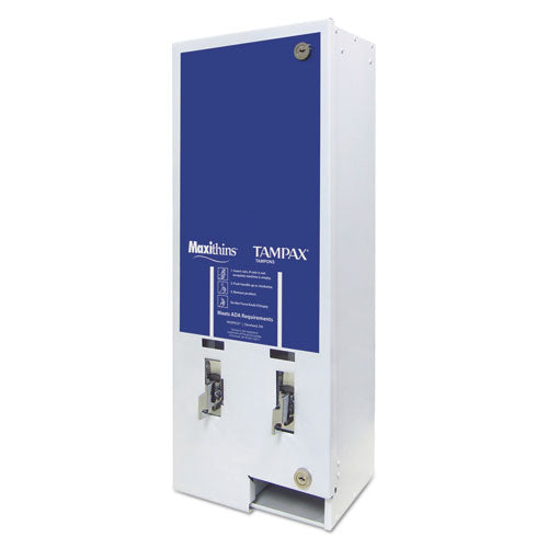 Dual Sanitary Napkin/tampon Dispenser, Free, 11.13 X 7.63 X 26.38, White/blue