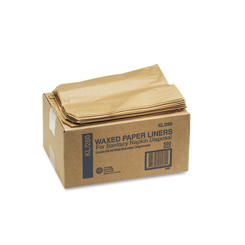Revestimientos para receptáculos tipo servilleta, 7.5" X 3" X 10.5", marrón, 500/caja