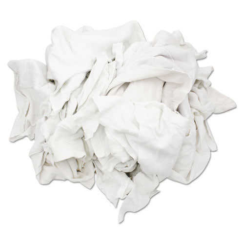 New Bleached White T-shirt Rags, 25 Pounds/bag